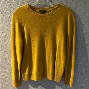 Quince Mustard Cashmere Crew Neck Sweater